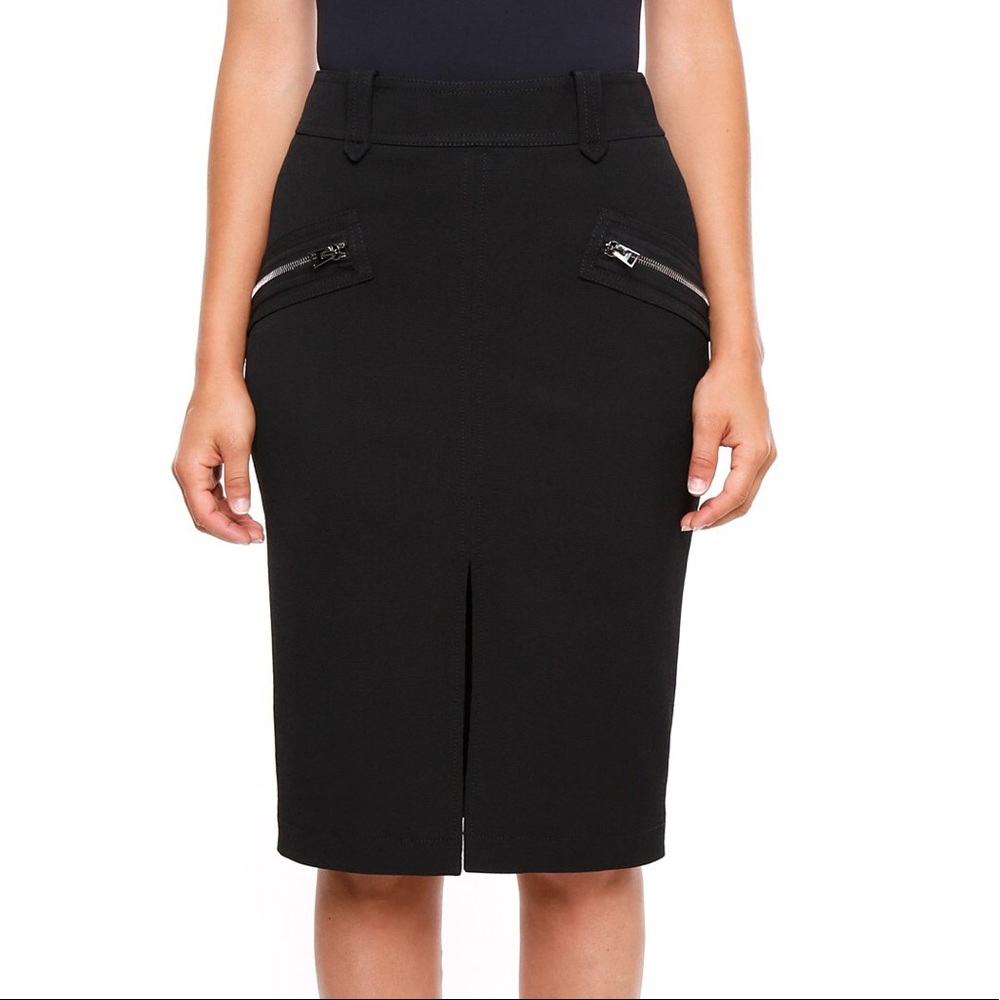 TOM FORD NWOT black zipped pockets pencil skirt XS